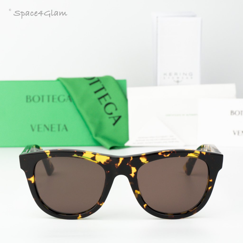 Bottega Veneta Men Sunglasses Havana Brown Square Bv1001s 002 Brand New